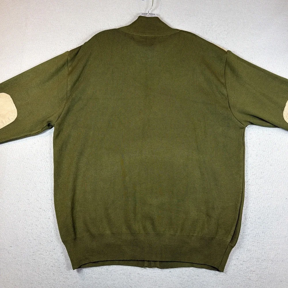 Michael 88 Irvin Men's Green Zip up Sweater Geometric Pattern Size 2XL NWT